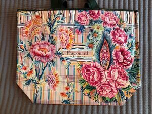 Authentic Fragonard Paris "Sac Cabas" Floral Paisley Plaid Tote NIP w/ Gift Bag